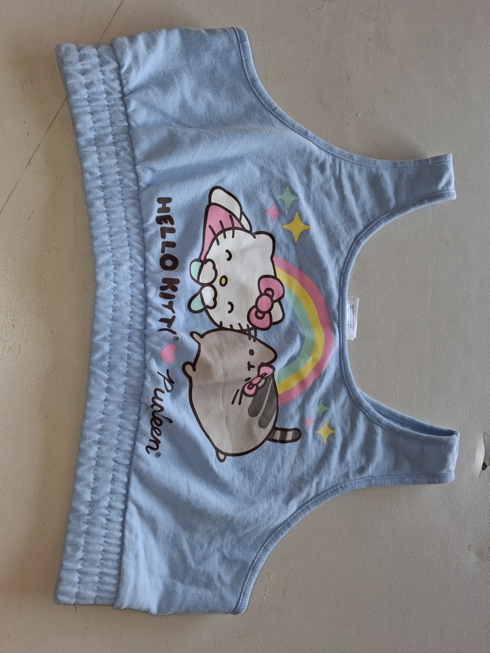 Hello Kitty x Pusheen Light Blue Graphic Crop Tank